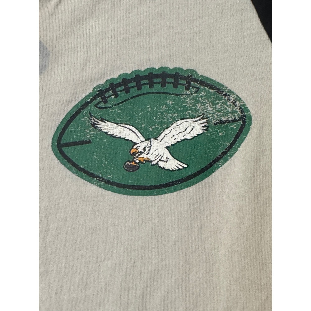NFL Team Apparel Women's New Era‎ Philadelphia Eagles Lace Up T Shirt Tan Green - Picture 4 of 9